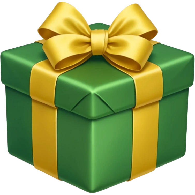 GREEN PRESENT WITH YELLOW BOW emoji