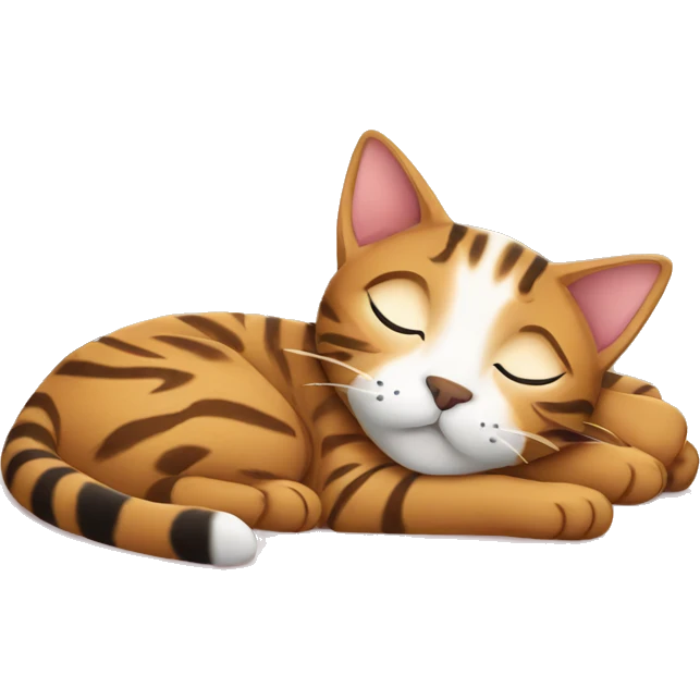 Sleeping with bengal cat emoji