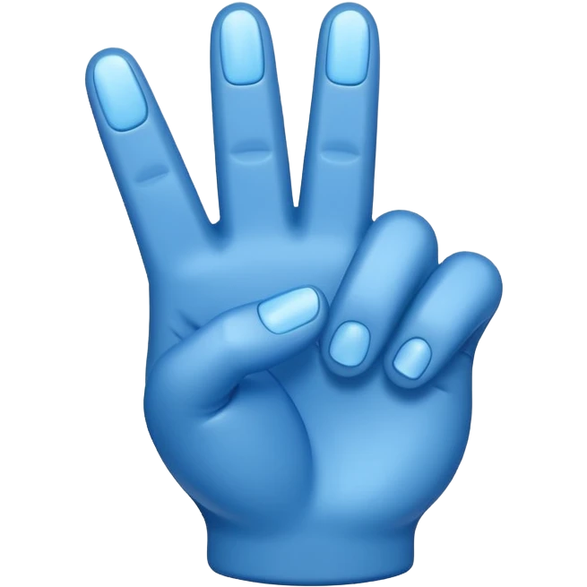 Blue middle finger emoji