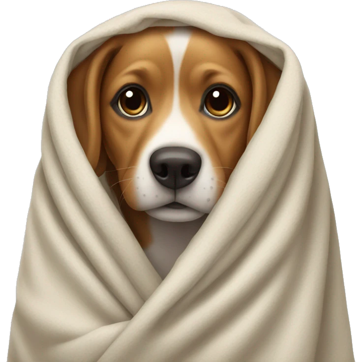 Dog in blanket  emoji