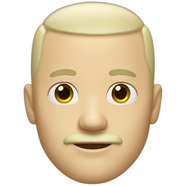 white man with blonde mustache and shaved head emoji