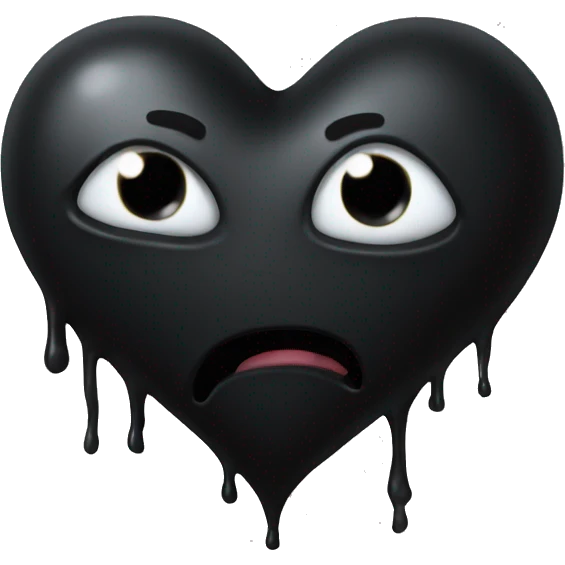 Meltting black heart emoji emoji