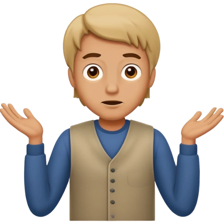 make an emoji of a man shrugging with his 2 hands emoji