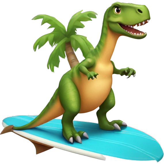 Dinosaur on a surfboard  emoji