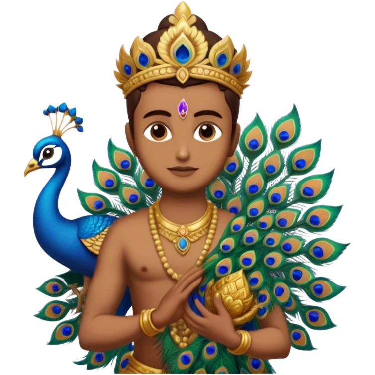 Murugan with vel and peocock at back vel also with  emoji