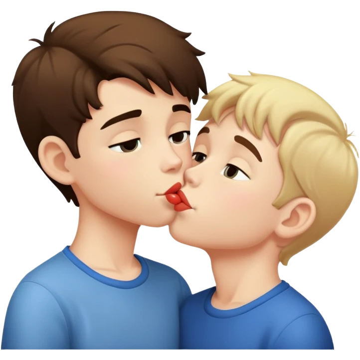 Two boys kissing emoji