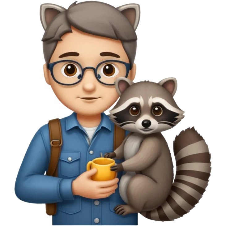 man with racoon emoji