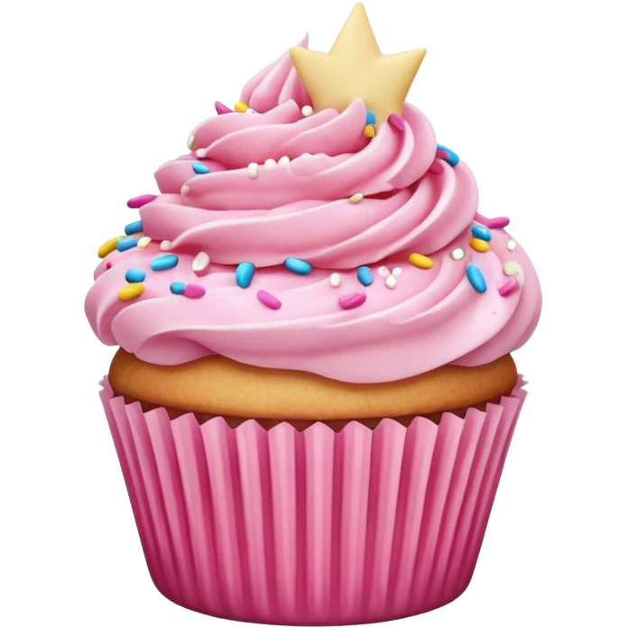 Cupcake with pink icing emoji