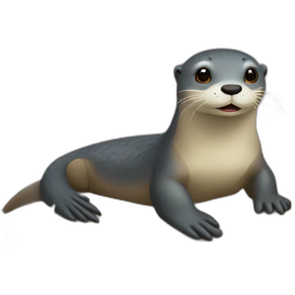 Loutre sur tortues emoji