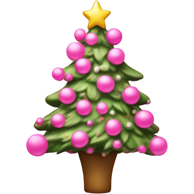 Large pink Christmas tree decorated   emoji