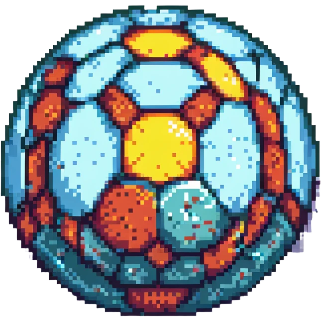 spiked ball, retro video game look, pixel art style emoji