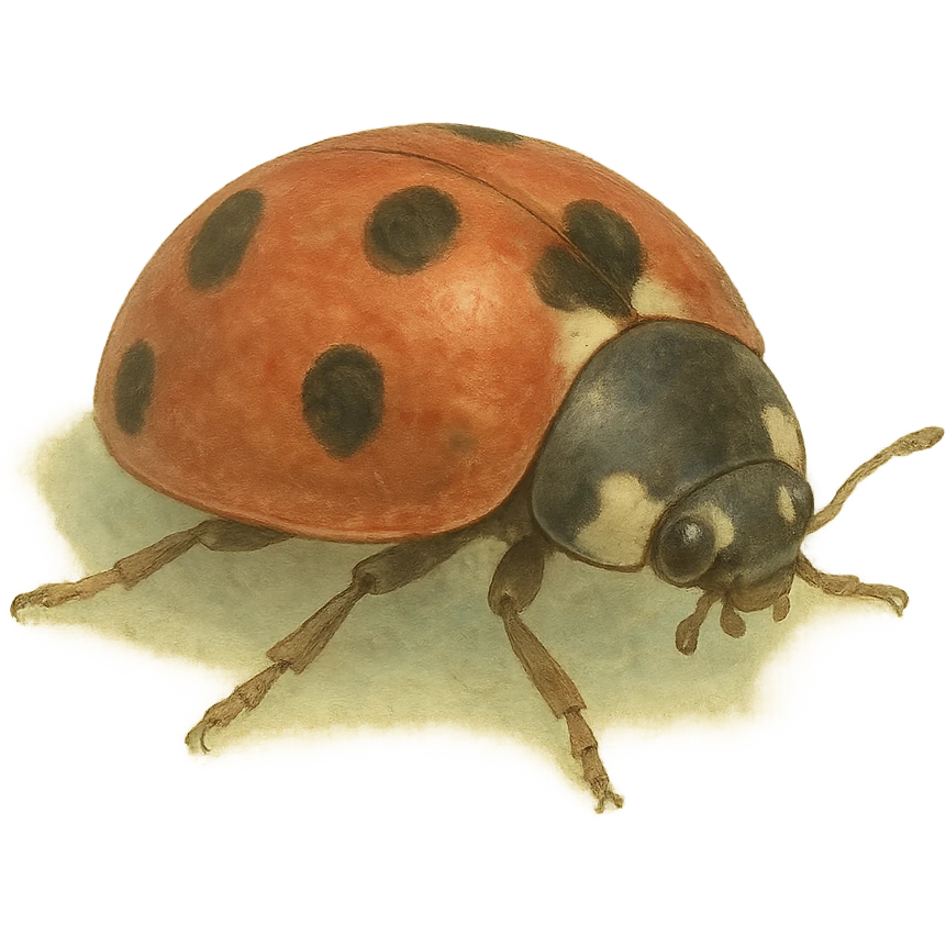a realistic ladybug, natural colors, soft, fairy-like atmosphere, no background emoji