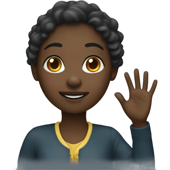Black girl waving emoji