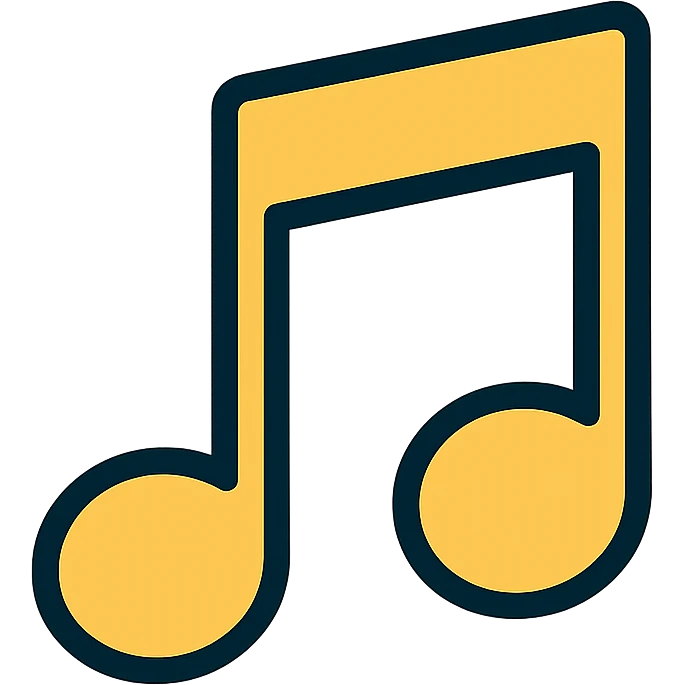 music icon in gold and black, modern Instagram look emoji