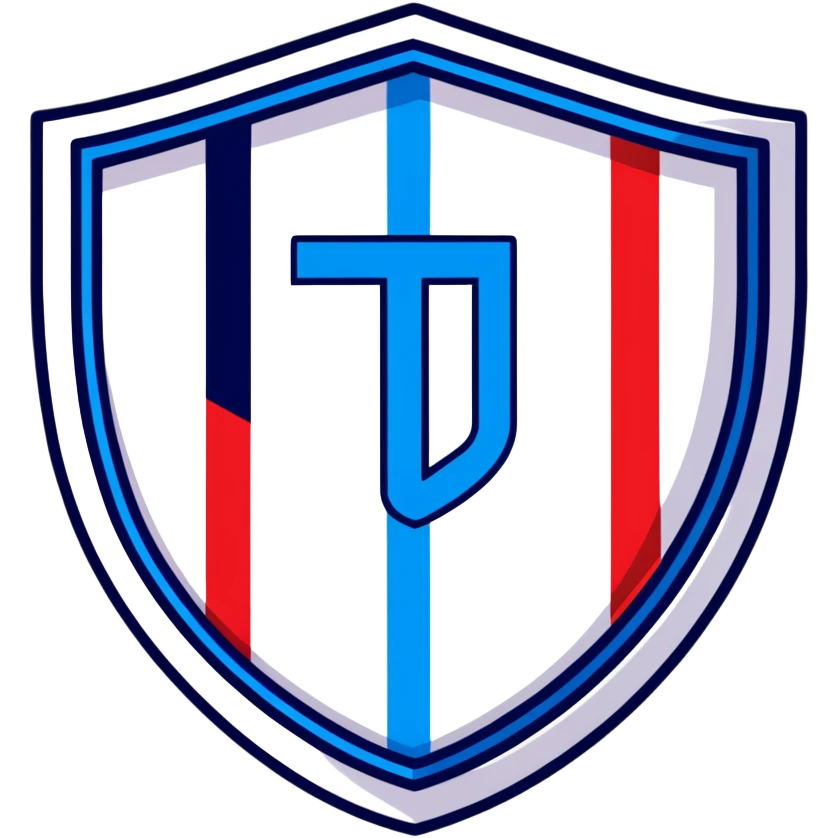 FC Barcelona logo, shield with blue and red stripes, football club emblem emoji