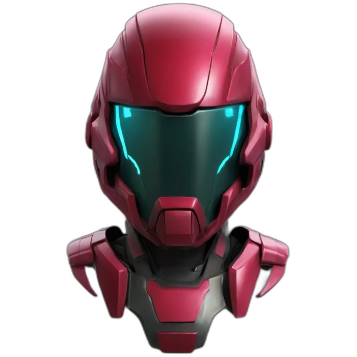 futuristic Autonomous Combat armored colored crimson helm emoji