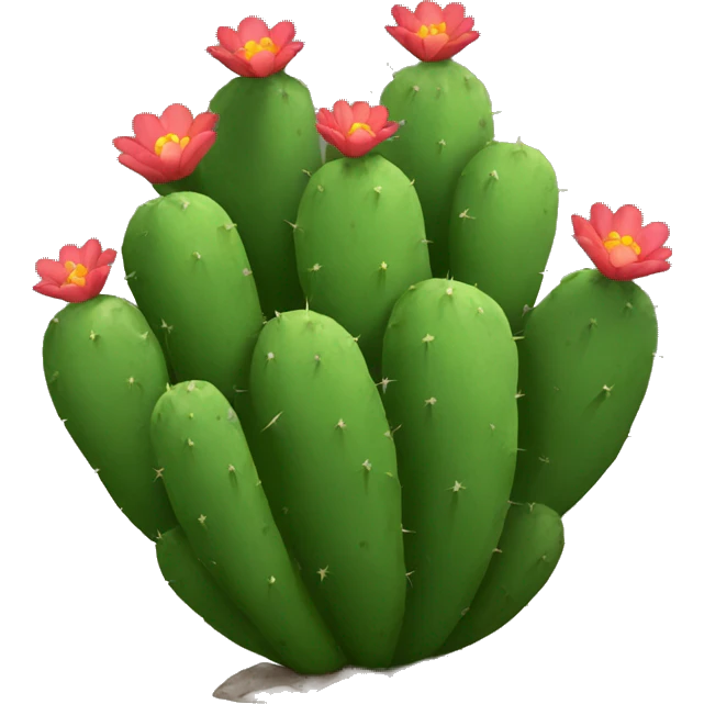 round Nopal + no pot + no flowers emoji