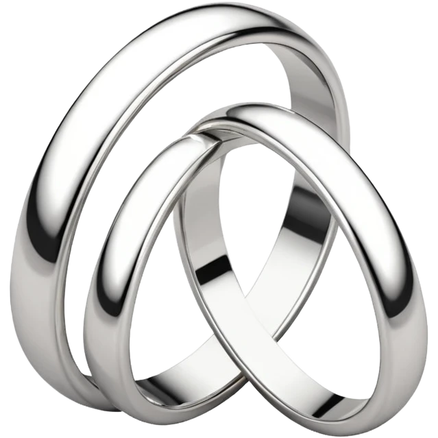 Interlocked wedding bands white gold  emoji