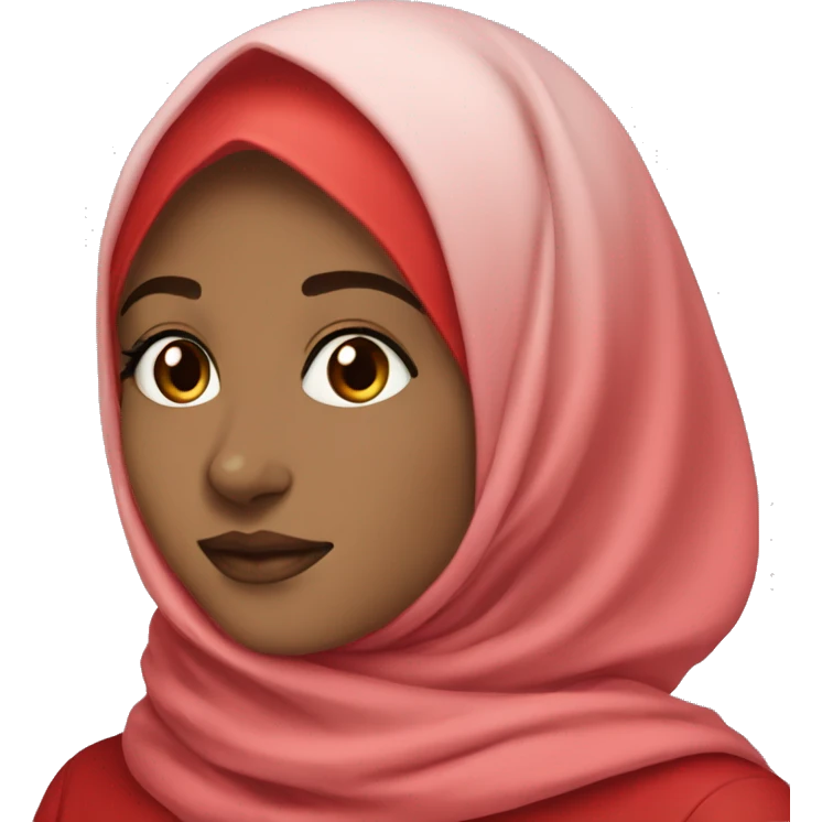 Pretty-hijabi-wearing-red-ombre-hijab emoji