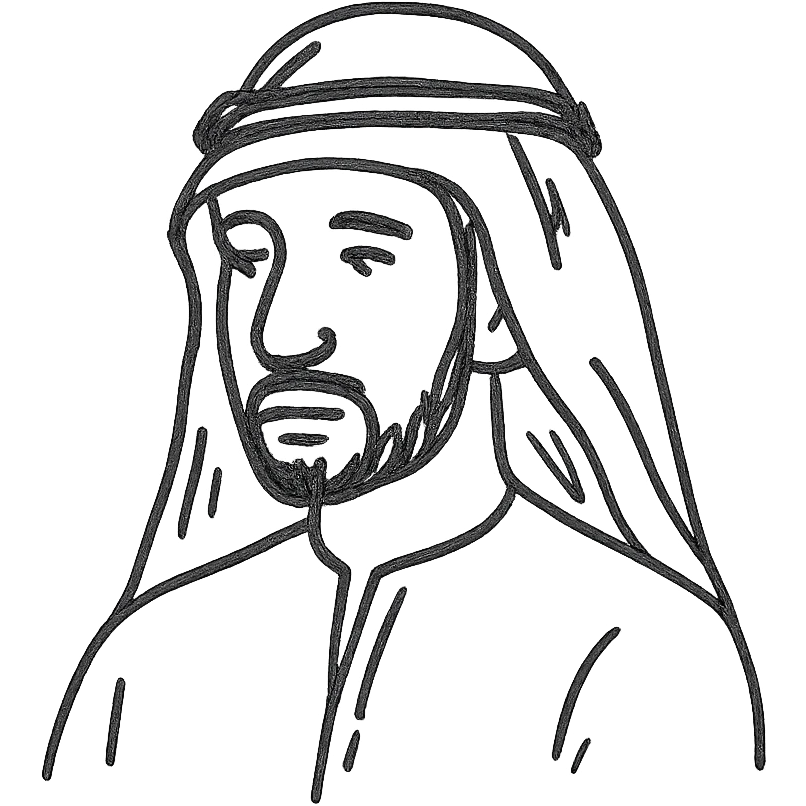 arab man hand drawn outlined icon emoji