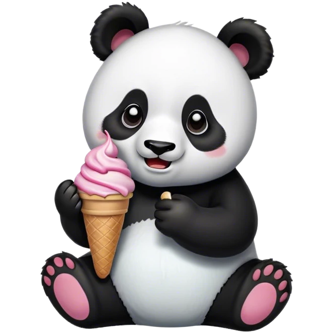 Panda eating ice cream emoji