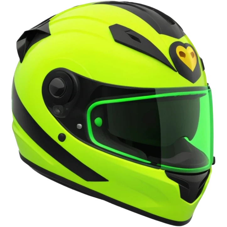 Create a Florecent green heart emoji with the same patterns as Lando Norris's helmet emoji