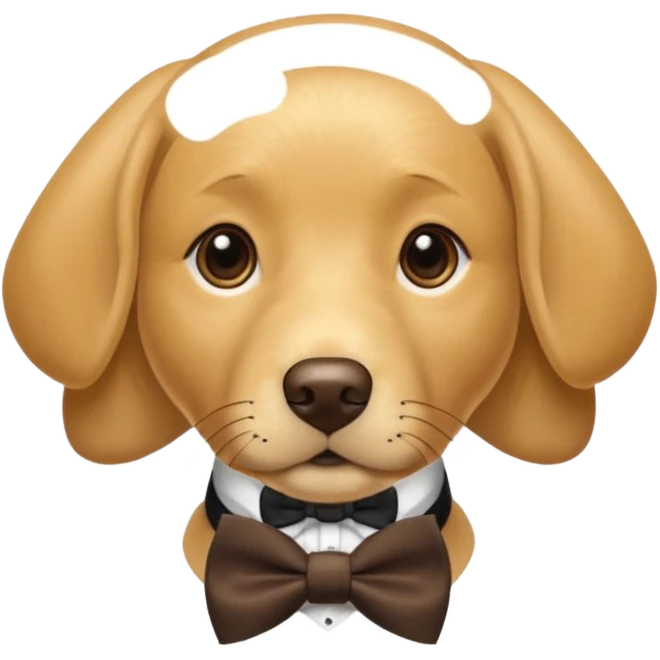 a golden Labrador retriever with a bowtie emoji