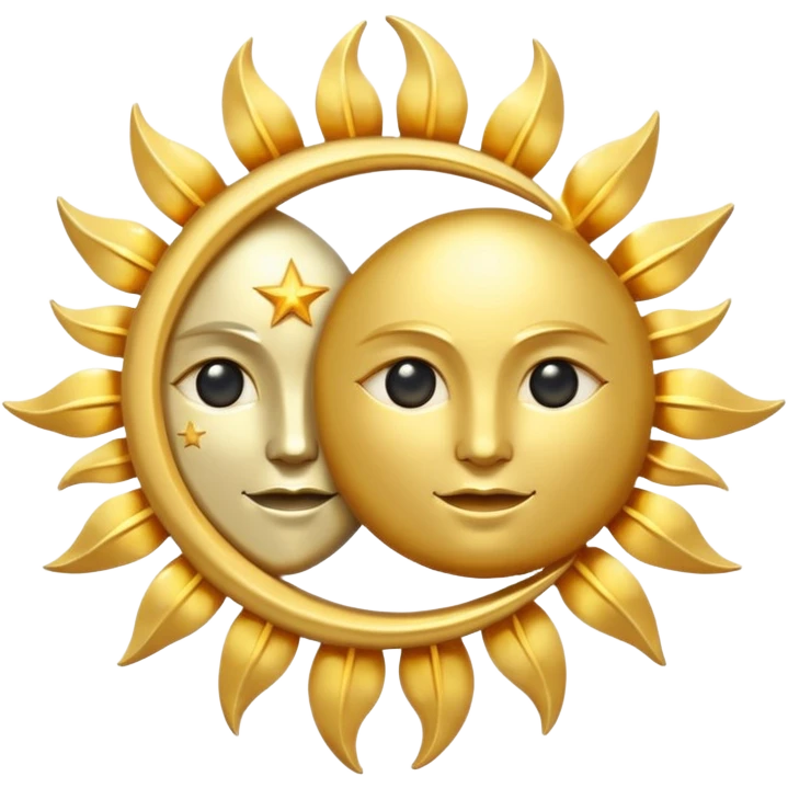 Sun and moon connected. Solstice emoji