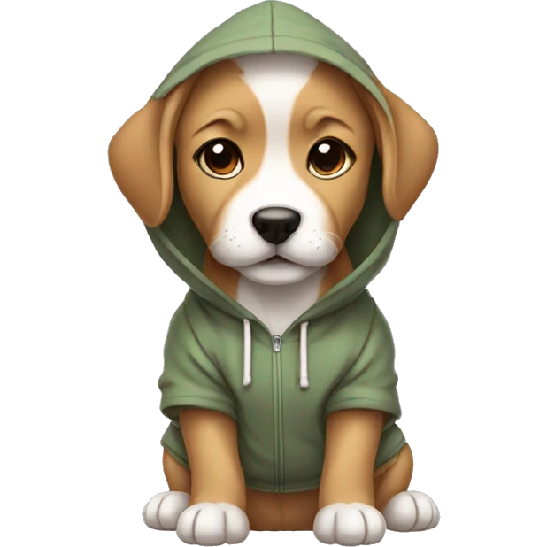 Cute puppy with hoddie  emoji