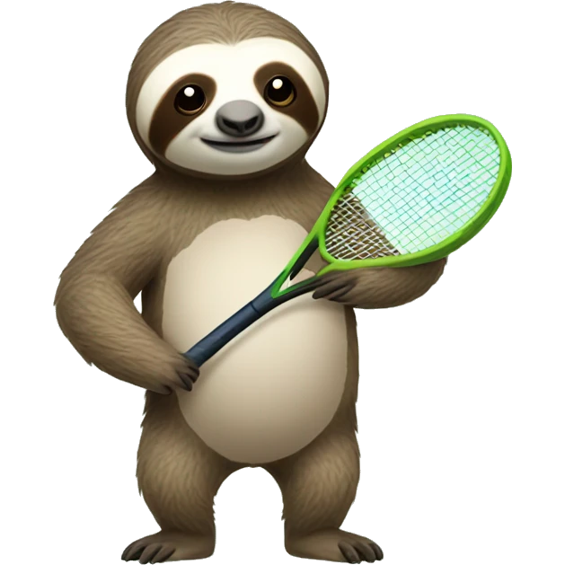 sloth with a tennis racket emoji