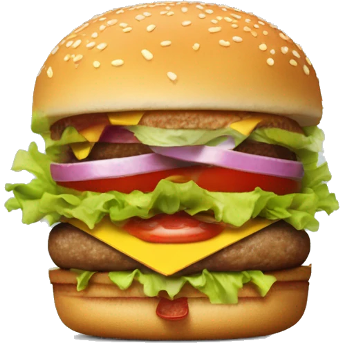  A burger with a smiley face, a soda cup with a straw, and a fry box with a wink. emoji