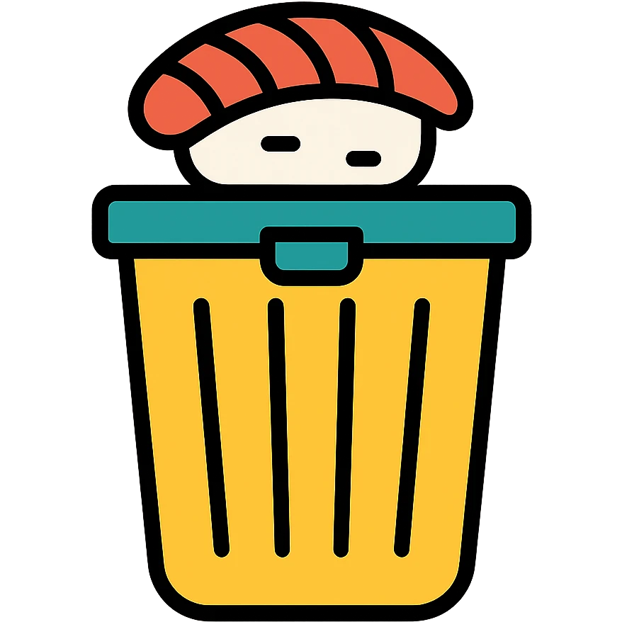 outlined sushi trash icon emoji