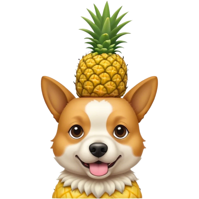 Dog with a pineapple on his head emoji