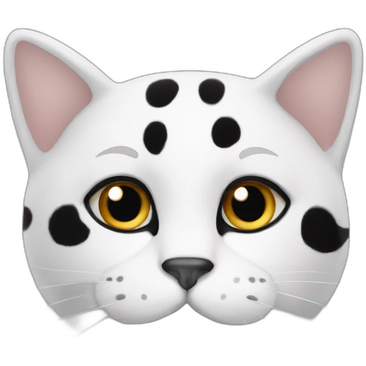 Cat white with black big spots emoji