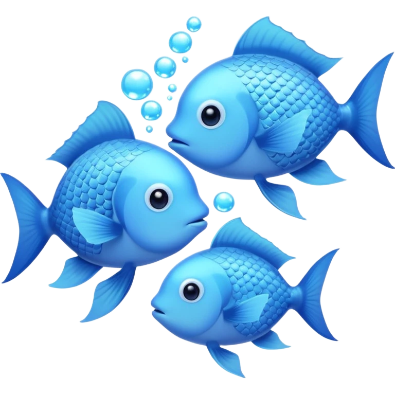 two pale blue fishes kissing emoji