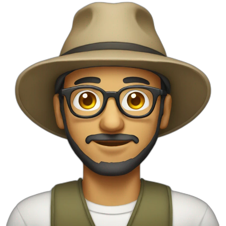 Moroccan programmer man wearing glasses and a hat emoji