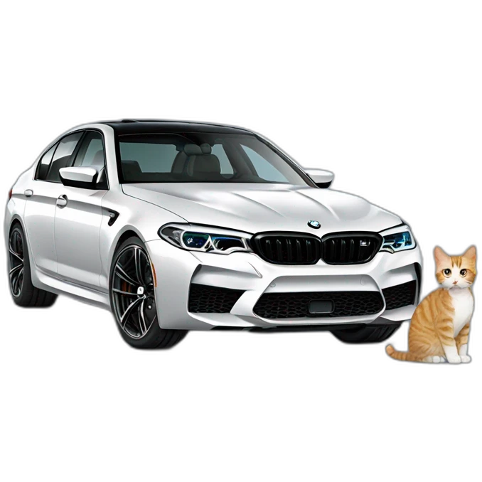 bmw m5 and cat emoji