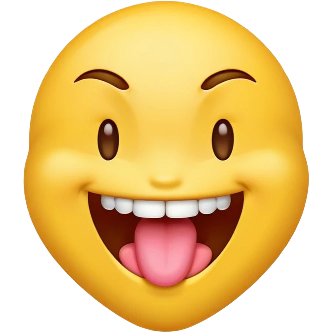 Yellow emoji with tongue on upper teeth while winking  emoji