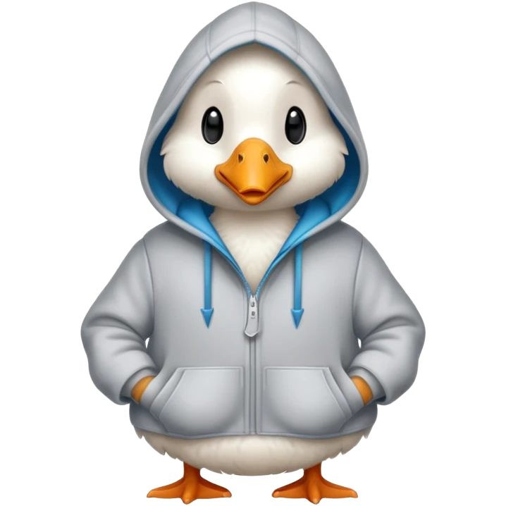 Goose wearing a hoody emoji