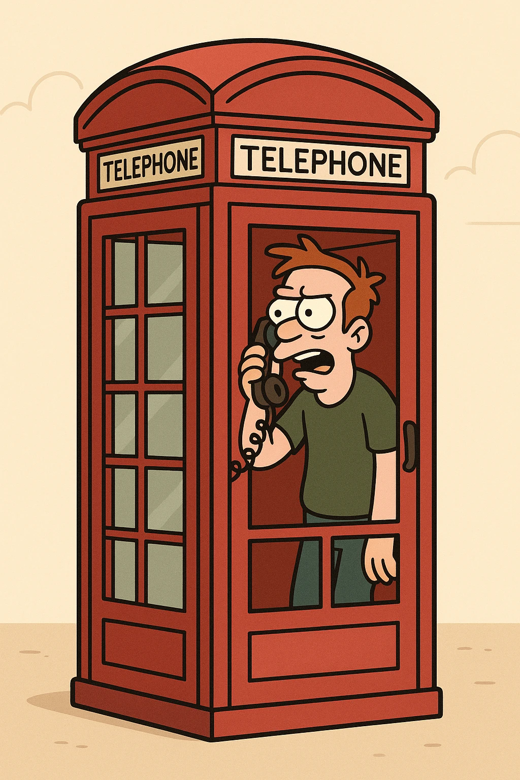 red phone booth, iconic British style, simple, clear details emoji