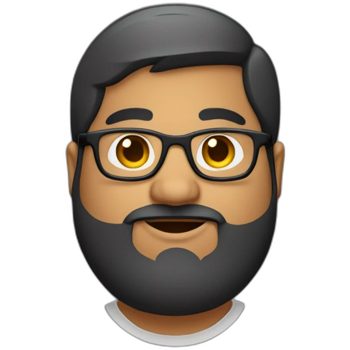 chubby-indian-guy-with-beard-and-glasses-and-short-hair emoji