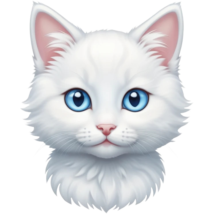 cute white kitten with blue eyes emoji