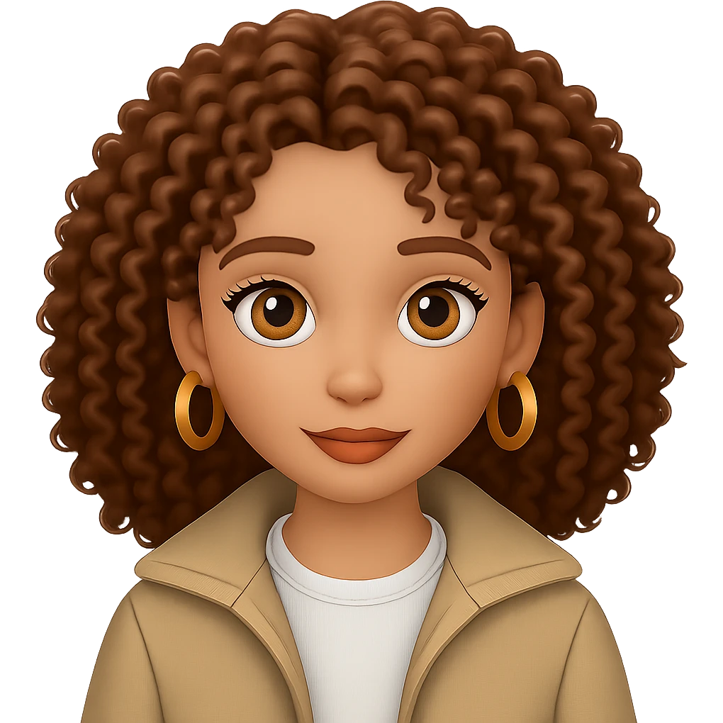 Add golden hoop earrings to the girl, maintaining the emoji style and transparent background. The original style is emoji, which does not support editing, so use the general style editor while preserving the emoji look. emoji