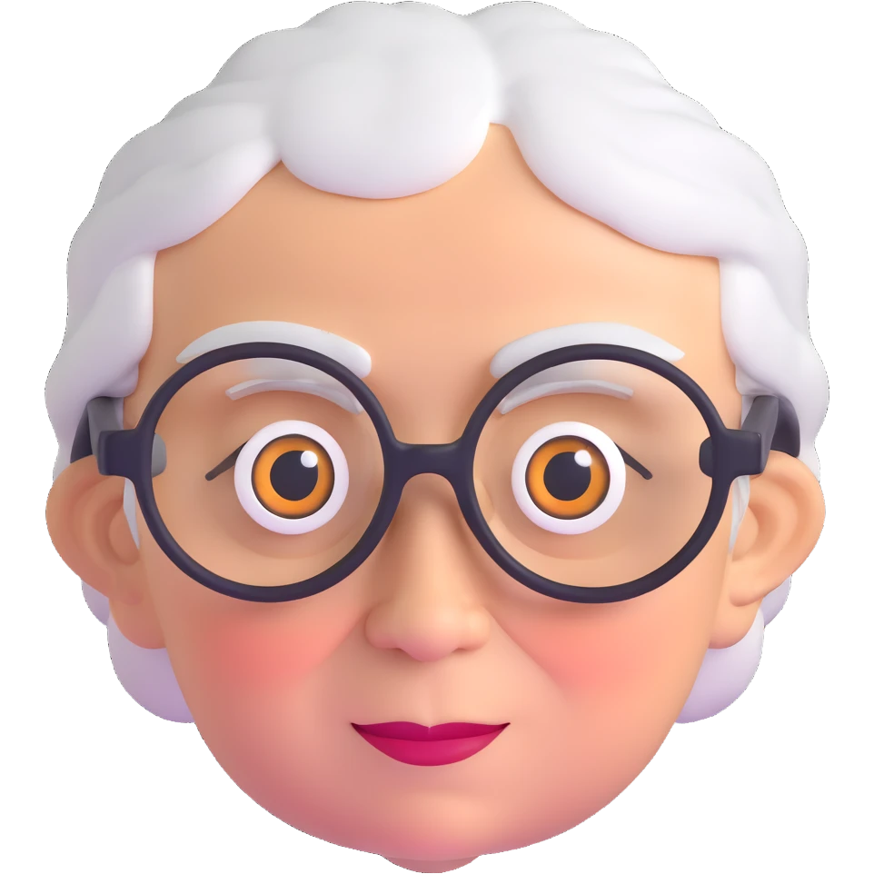 granny eye with glasses moved forward emoji