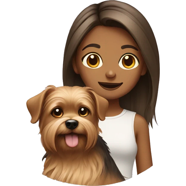 girl and shorkie dog emoji
