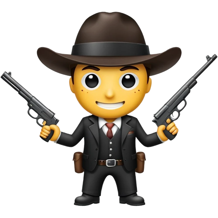 Un castor gangster con un arma emoji