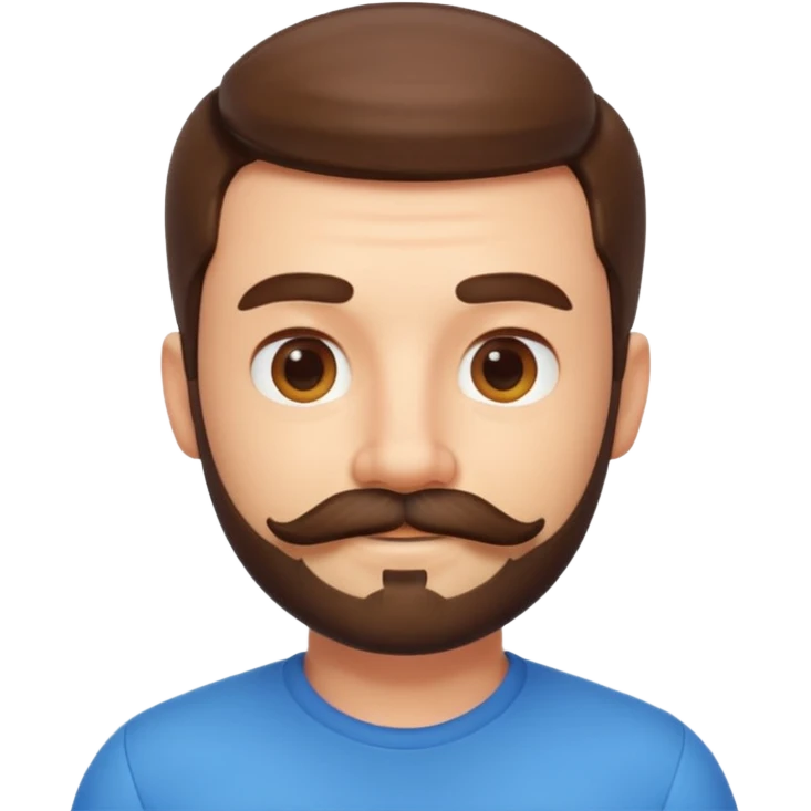 A 3D cartoon male face with short beard and mustache resembling whiskers, friendly expression, warm light, realistic Memoji-style texture. emoji