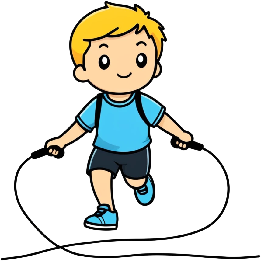 small boy skipping rope emoji
