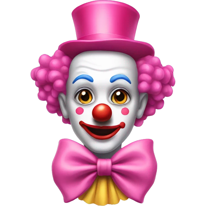 Clown with pink bow emoji