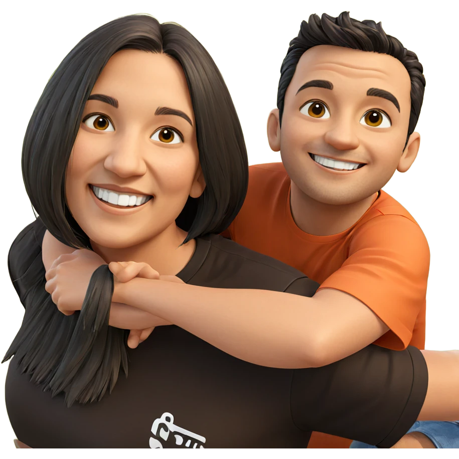 happy couple outdoors smiling emoji